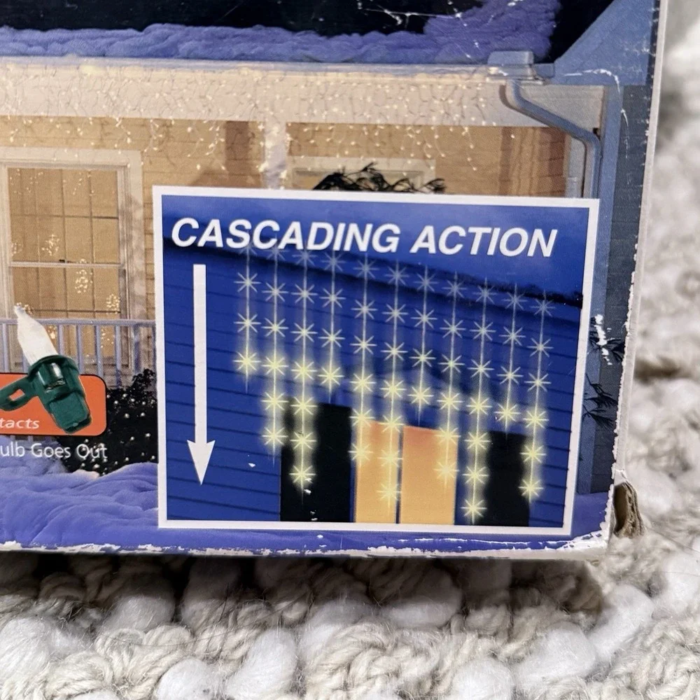 Sylvania 150 Cascading Icicle Lights Add A Set White Clear Multi Speed Control